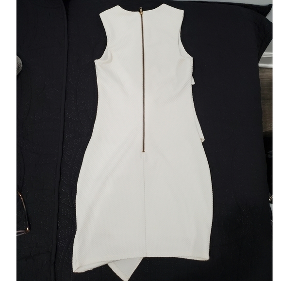 ASOS off white asymmetric layered mini fitted dress size 0 - Picture 2 of 5